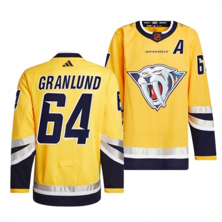 Mænd NHL Nashville Predators Trøje Mikael Granlund 64 Adidas 2022-23 Gul Reverse Retro 2.0 Authentic
